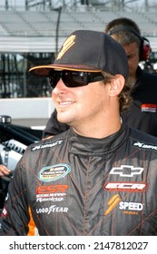 Long Pond, PA, USA - August 4, 2012: Race Driver Justin Lofton Prepares To Compete In A NASCAR Camping World Truck Series Race At Pocono Raceway In Pennsylvania.					