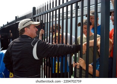 Long Pond, PA, USA - August 1, 2009: Race Driver Joe Nemechek Interacts With The Fans At A NASCAR Cup Series Event At Pocono Raceway In Pennsylvania.