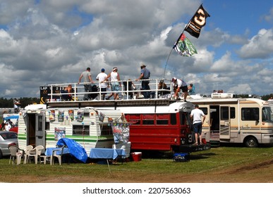Long Pond, PA, USA - August 3, 2008: The Infield Camping Area Of A NASCAR Cup Series Racing Event At Pocono Raceway In Pennsylvania.