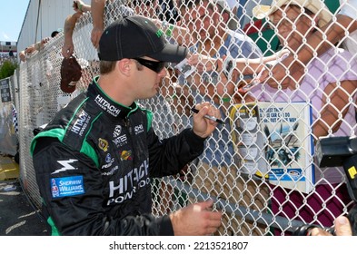 Long Pond, PA, USA - August 1, 2008: Race Driver Travis Kvapil Signs Autographs Prior To Qualifying For A NASCAR Cup Series Event At Pocono Raceway In Pennsylvania.