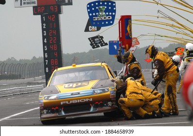 Long Pond, PA, USA - June 12, 2011:  NASCAR Driver David Ragan Makes A Pit Stop During The 2011 5-Hour Energy 500 At Pocono Raceway In Pennsylvania.