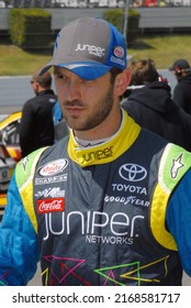 Long Pond, PA, USA - June 10, 2017: Race Driver Daniel Suarez Awaits The Start Of A NASCAR Xfinity Race At Pocono Raceway In Pennsylvania.