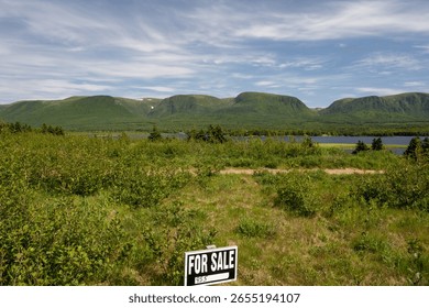 Long Range Mountains in the Codroy Valley on the West Coast of Newfoundland. Large hanging valleys of mountains with waterfalls where they join. The ecoregion includes mountains, waterfalls, and woods