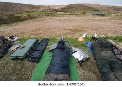 Long Range Rifle Target Shooting At A Gun Range In Rural Ireland