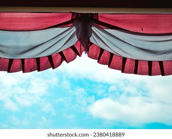 long red and white flag