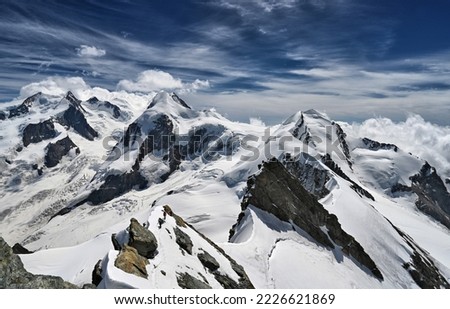 Similar – Monte Rosa and Lyskamm mountain panorama from Gornergrat