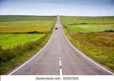long road across moorland on the isle of skye  - Great Britain, UK, Europe