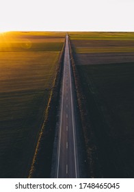 Long Road Inside The Plateau Of Castilla Y Leon.