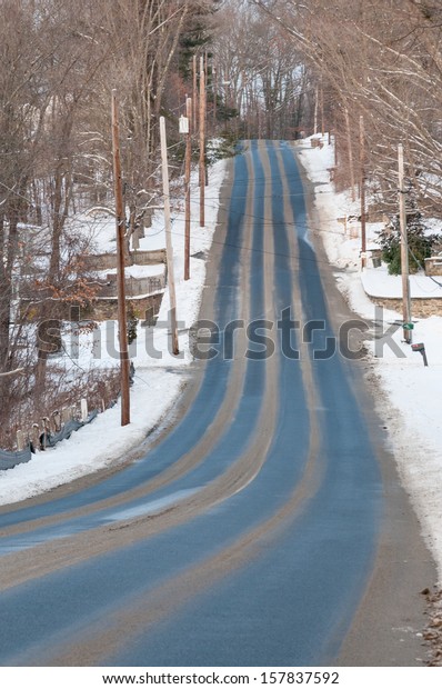Long road in\
winter