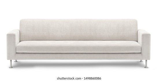 long sofa, bench on white background