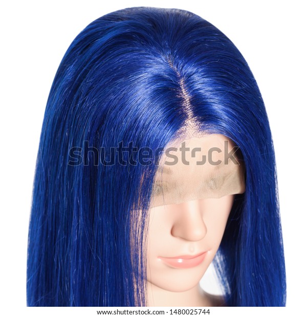 Long Straight Blue Human Hair Weaves Backgrounds Textures