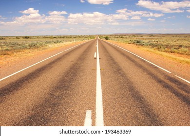 Long Straight Road In Australia