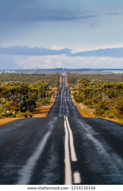 西オーストラリアの小麦ベルトを通り 遠くの地平線に続く長い直線道 西オーストラリア オーストラリア の写真素材 今すぐ編集