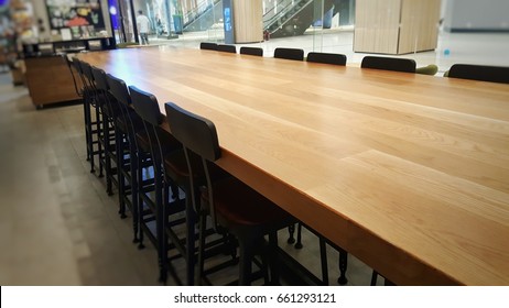 Long Table In Cafe