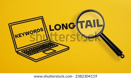 Long tail keywords are shown using a text and picture of laptop