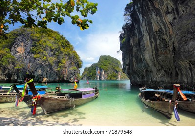 Long tailed boats in Thailand