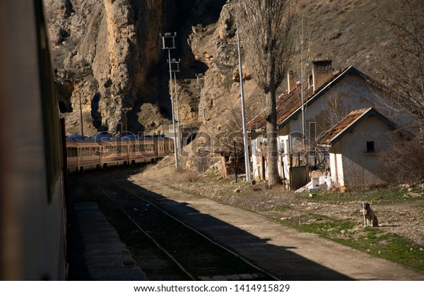 Long Train Ride Through Mountains Stock Photo Edit Now - 