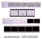 long and underexposed dia positive film strip isolated on white background,35mm film strip