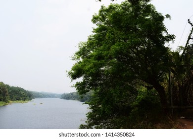 Long View Of Chaliyar River In Malappuram.