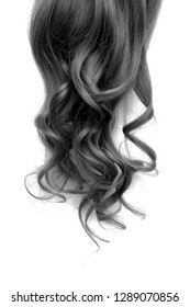 Long Wavy Black Hair On White Background