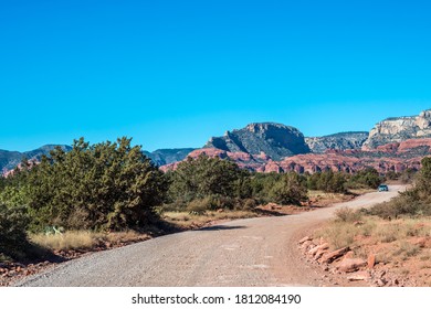 A Long Way Down The Road Going To Sedona, Arizona