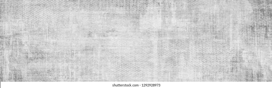 Long Wide White Light Panoramic Wallpaper. Monochrome Texture Background With White And Gray Color.Grunge Old Wall Texture, Concrete Cement Background.