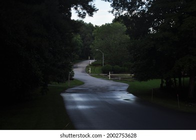 Long Winding Road After A Rainy Day.