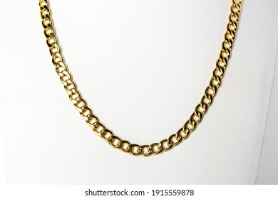 Long Yellow Gold Chain Necklace 