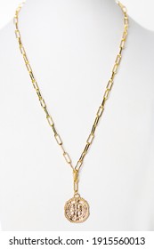 Long Yellow Gold Chain Necklace 