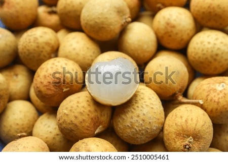 longan fruit texture close up. Dimocarpus longan
