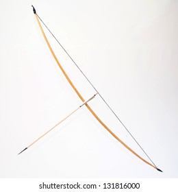 Longbow With Arrow On White Background