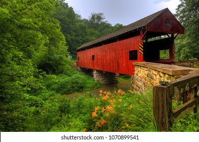 The Longdon Covered Bridge In Pennsylvania