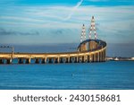 The longest bridge in France, the bridge of Saint-Nazaire, industrial city of shipbuilding.