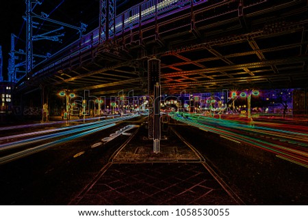 Image, Stock Photo (Land)runway Train station