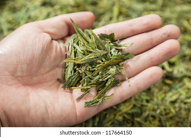 Longjing Green Tea In Hand