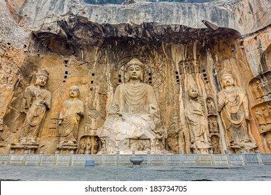 Longmen Grottoes with Buddha's figures are Starting with the Northern Wei Dynasty in 493 AD. It is one of the four notable grottoes in China. 