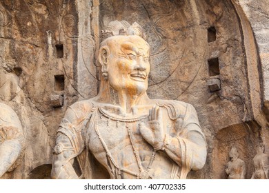 Longmen Grottoes- Fengxiang temple stone Buddha. It is a world cultural heritage. One of China's four most famous "Buddhist Caves Art Treasure Houses", is located Luoyang, Henan, China.   