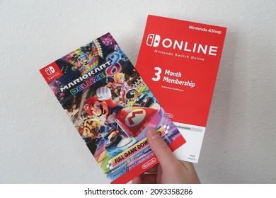 Longmont, CO USA - December 18, 2021: Instruction Pamphlet For Access To Nintendo Online Games. Step By Step Guide For Online Membership For EShop