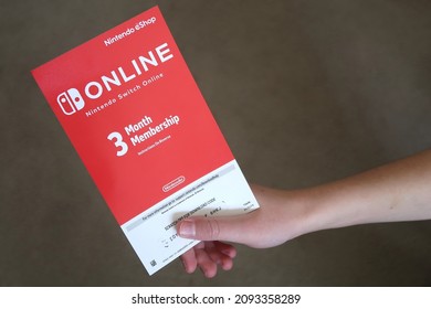 Longmont, CO USA - December 18, 2021: Instruction Pamphlet For Access To Nintendo Online Games. Step By Step Guide For Online Membership For EShop