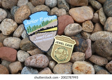Longmont, CO USA - July 5, 2021: Junior Ranger Badge From American National Park 
