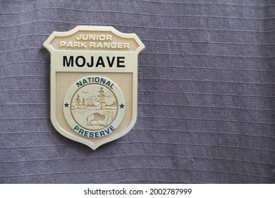 Longmont, CO USA - July 5, 2021: Junior Ranger Badge From American National Park 