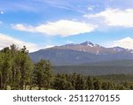 Longs Peak Mountain View from the Lower Lawn Lake Trail in Rocky Mountain National Park, Estes Colorado