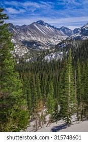 Longs Peak In Winter, Rocky Mountain National Park, Colorado, USA.