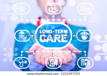 Long-term care insurance medicine. Patient medical service concept.