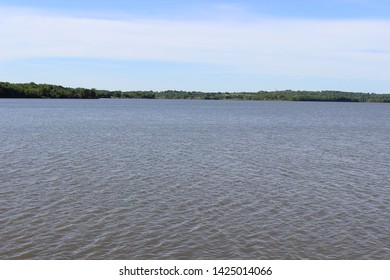 Longview Lake, Jackson County, Missouri On Bright Spring Day