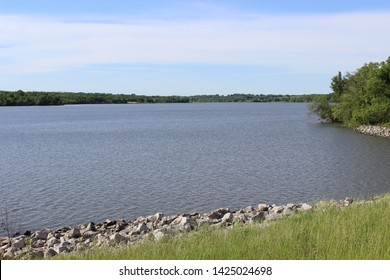 Longview Lake, Jackson County, Missouri On Sunny Spring Day