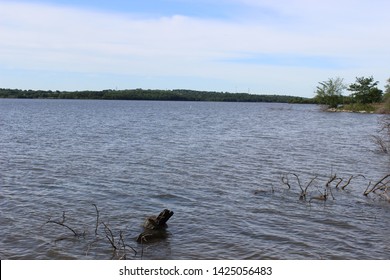 Longview Lake, Jackson County, Missouri On Sunny Day In Spring Time