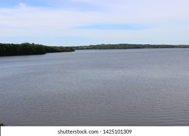 Longview Lake In Jackson County, Missouri On Sunny Day In Spring Time