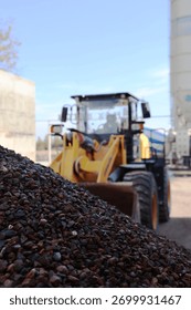 Lonking Wheel Loader Operating at Construction Site Moving Earth and Aggregate Materials with Large Front Bucket
