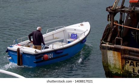 Looe, Cornwall, UK. 05.27.2019 Bank Holiday Monday River Ferry On The Way To Pick Up Passengers